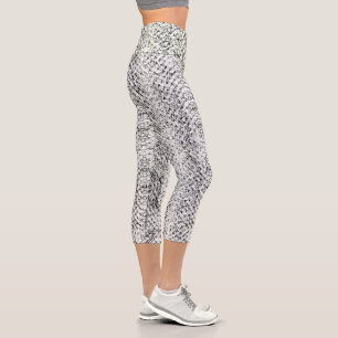 Leggings Capri Piel de serpiente Viper Blanco