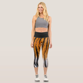 Leggings Capri Piel de tigre negra Capris de alto desgaste