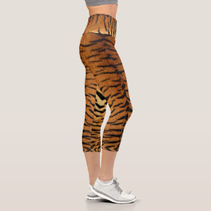 Leggings Capri Pieles de animales de la jungla tribal Tigre Impri