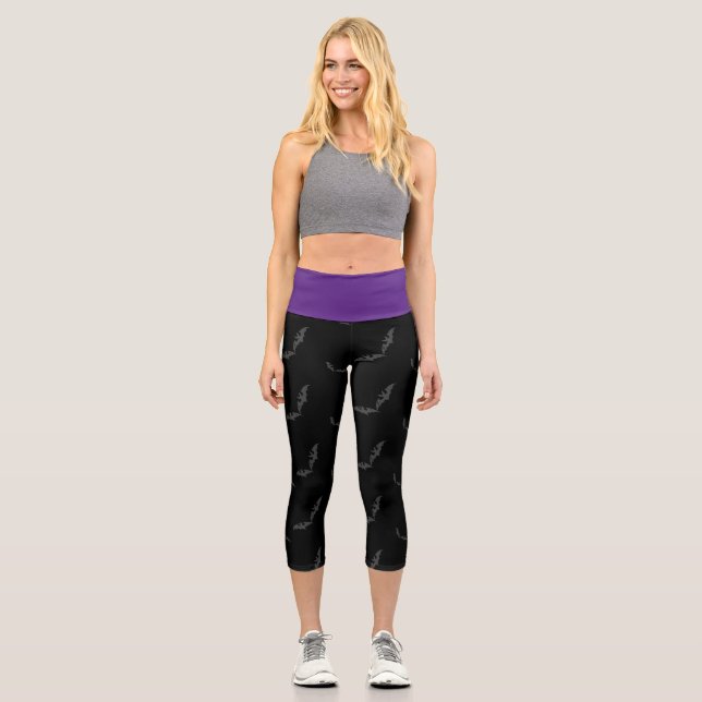 Leggings Capri Piernas Black Halloween/bat Capri (Anverso)