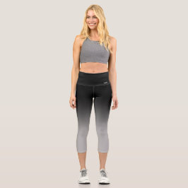 Leggings Capri Piernas Capri de gradiente negro Breath_Zone