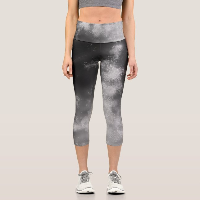 Leggings Capri Piernas capri de humo del cielo nocturno (Anverso)