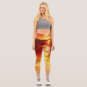 Leggings Capri Piernas Capri de la llama del cielo nocturno