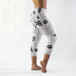 Leggings Capri Piernas Capri de tortuga negra