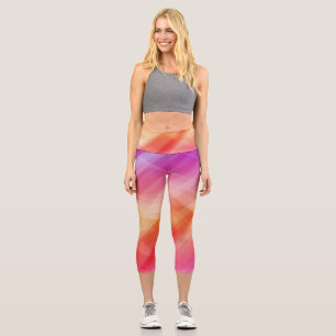 Leggings Capri Piernas caprinas geométricas rosadas - Resumen mod