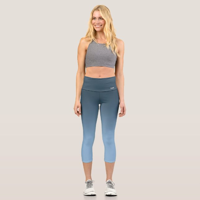 Leggings Capri Piernas de Capri de gradiente Blu de Breath_Zone (Anverso)
