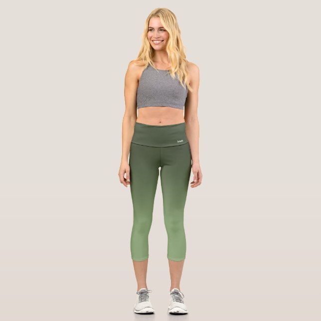Leggings Capri Piernas de Capri de gradiente verde Breath_Zone (Anverso)