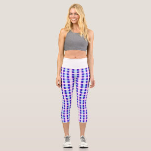 Leggings Capri piernas de capri rayas azules y violetas