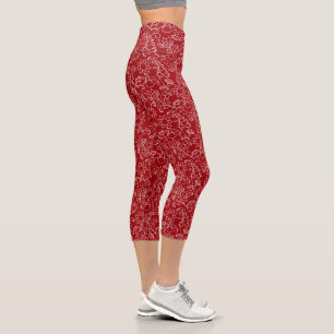 Leggings Capri Piernas de Capris de estilo Rojo