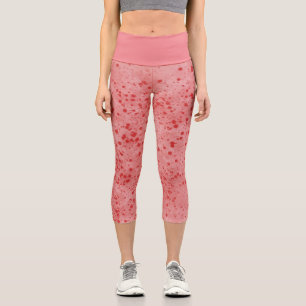 Leggings Capri Piernas de Capris de manchas rojas y rosadas