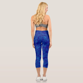 Leggings Capri Piernas del Navegador Azul