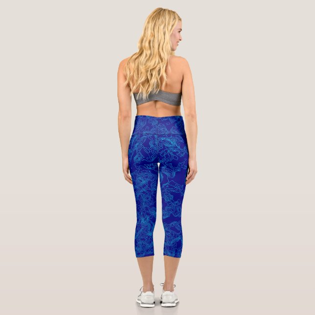 Leggings Capri Piernas del Navegador Azul (Reverso)