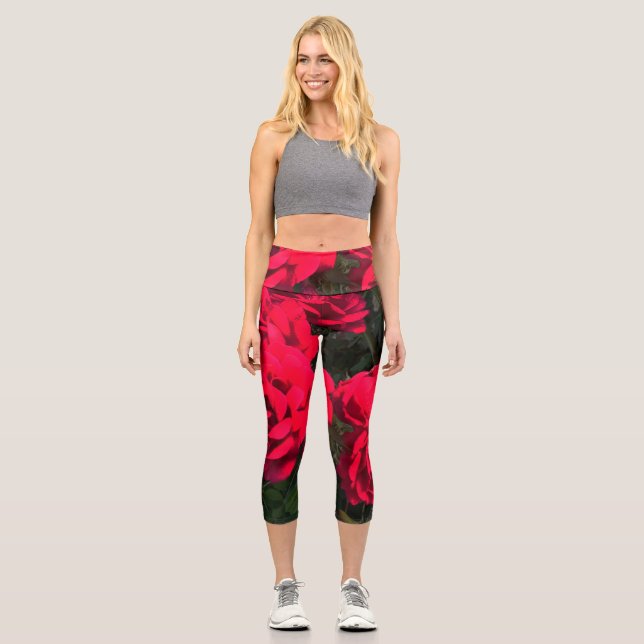 Leggings Capri Piernas del Rosario Roses Rojas (Anverso)