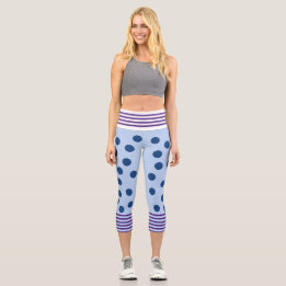 Leggings Capri Piernas divertidas azules y púrpuras