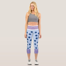 Leggings Capri Piernas divertidas azules y púrpuras