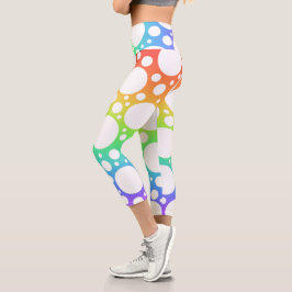 Leggings Capri Piernas Rainbow Polka Dot Capri