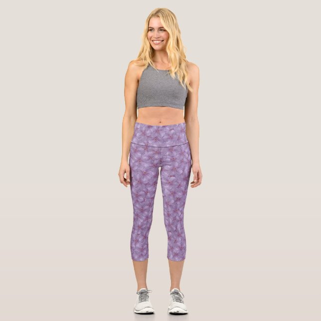 Leggings Capri Pineywoods Geranium Seamless Pattern (Anverso)