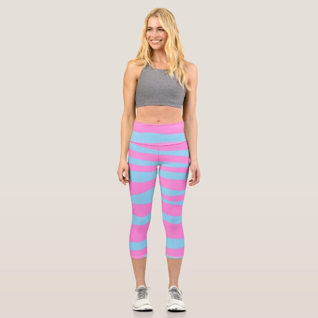 Leggings Capri Pink Blue taille haute (Anverso)