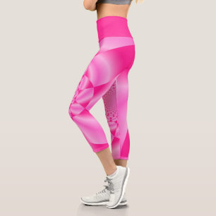 Leggings Capri Pink Leaf Petal