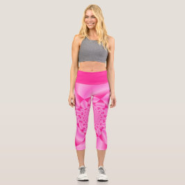 Leggings Capri Pink Leaf Petal