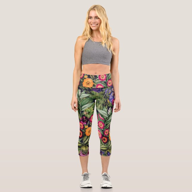 Leggings Capri Pink Meadow Floral (Anverso)