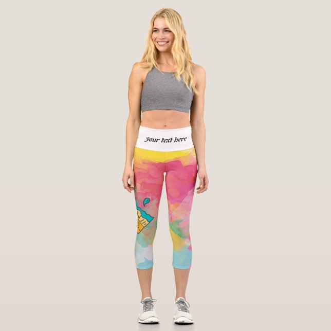 Leggings Capri pintado con un pincel (Anverso)