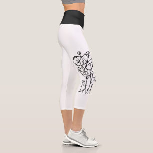 Leggings Capri Pintura a mano - Grupo de árboles abstractos 1