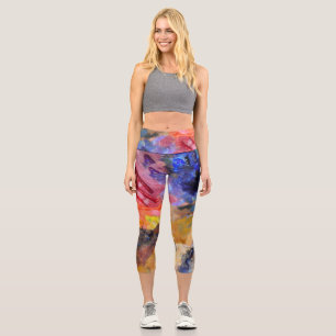 Leggings Capri Pintura colorida de la paleta del pintor artista