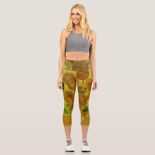 Leggings Capri Pintura de 15 girasoles de Vincent Van Gogh