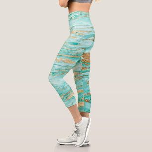 Leggings Capri Pintura de color marbledo elegante de la Casa de l