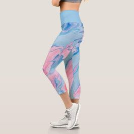 Leggings Capri pintura de color pastel