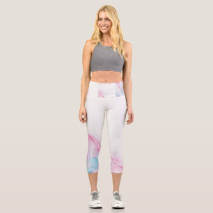 Leggings Capri Pintura de mármol de alta Waisted Capris