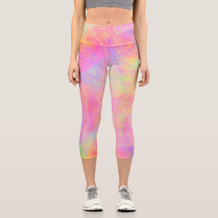 Leggings Capri Pintura de pintura cepillado multicolor