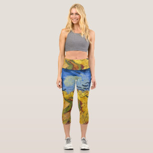 Leggings Capri Pintura impresionista de Van Gogh Wheat Fields