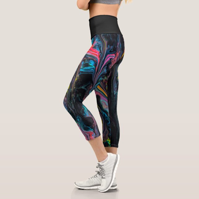 Leggings Capri Pintura marcadamente rota (Izquierda)
