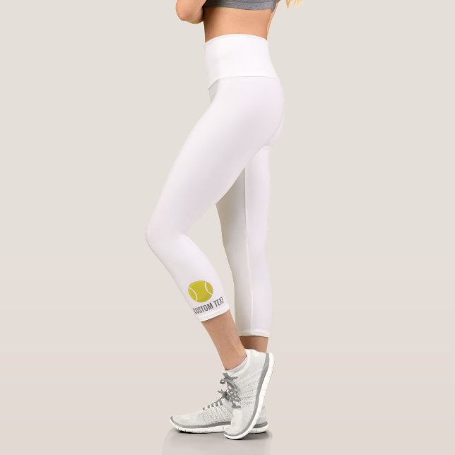 Leggings Capri Pistas de tenis, todo el Club Blanco Personalizado (Izquierda)