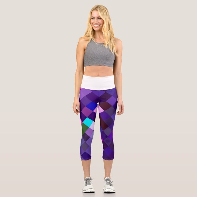 Leggings Capri Pixelated Pattern - Purple (Anverso)