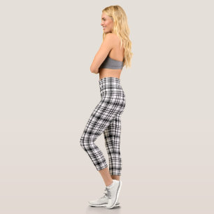 Leggings Capri Placa clásica en blanco y negro