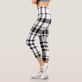 Leggings Capri Placa clásica en blanco y negro