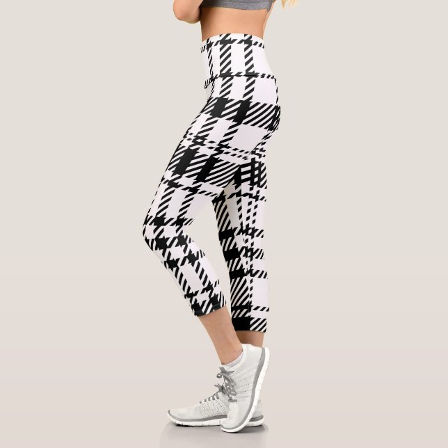 Leggings Capri Placa clásica en blanco y negro (Izquierda)