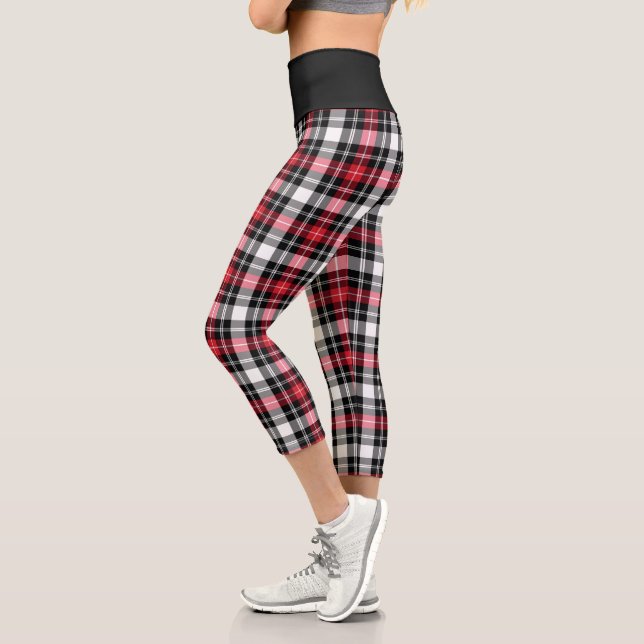 Leggings Capri Placa negra blanca roja (Izquierda)