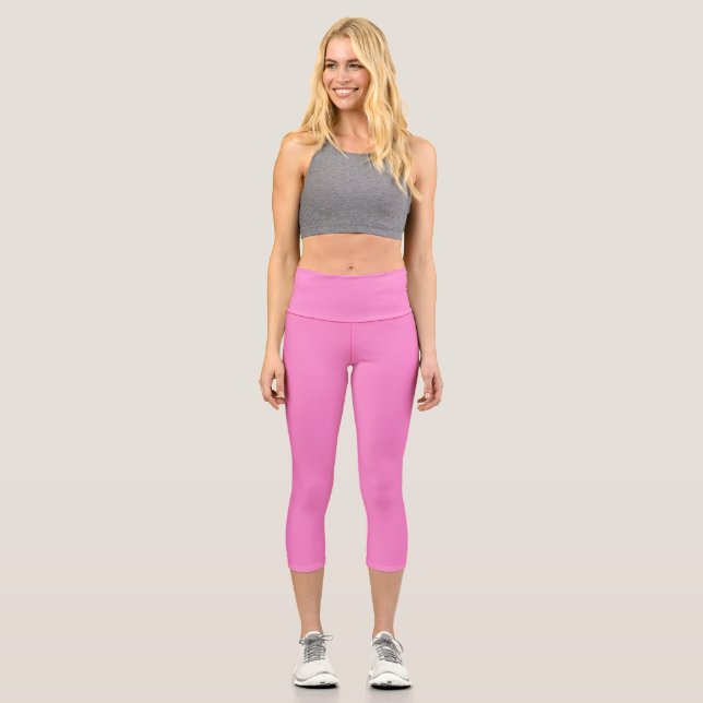 Leggings Capri Plain Taffy Pink (Anverso)