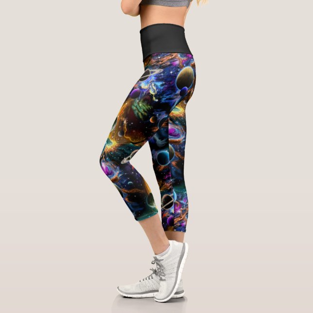 Leggings Capri Planetas y estrellas de Galaxia (Izquierda)