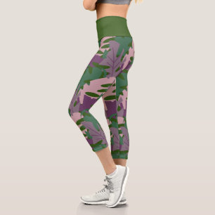 Leggings Capri Planta de follaje de hoja de Monstera
