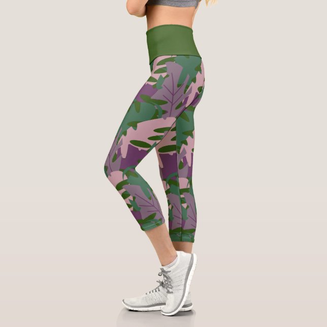 Leggings Capri Planta de vegetación de hojas de Monstera (Izquierda)