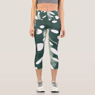 Leggings Capri Planta suiza de queso pasto verde pálido