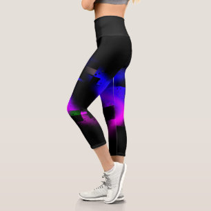 Leggings Capri Plasma Glitch Negro