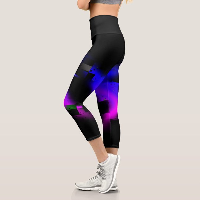 Leggings Capri Plasma Glitch Negro (Izquierda)