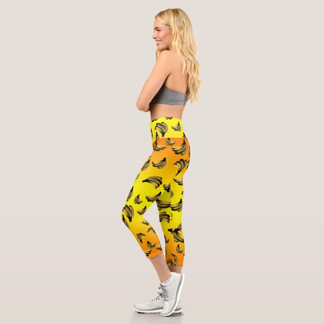 Leggings Capri Plátanos amarillo dorado, (Izquierda)