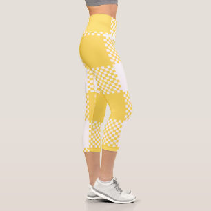Leggings Capri Platos blancos y amarillos modernos